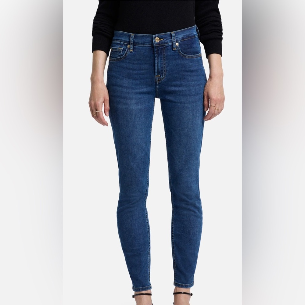 7 for All Mankind Ankle Skinny Blue Denim Jeans